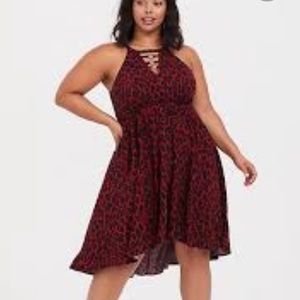 NEVER WORN Torrid Red Leopard Dress, size 2